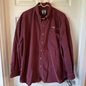 Lee Denim Collection Men’s XL Button Up Shirt Polaris Logo Maroon